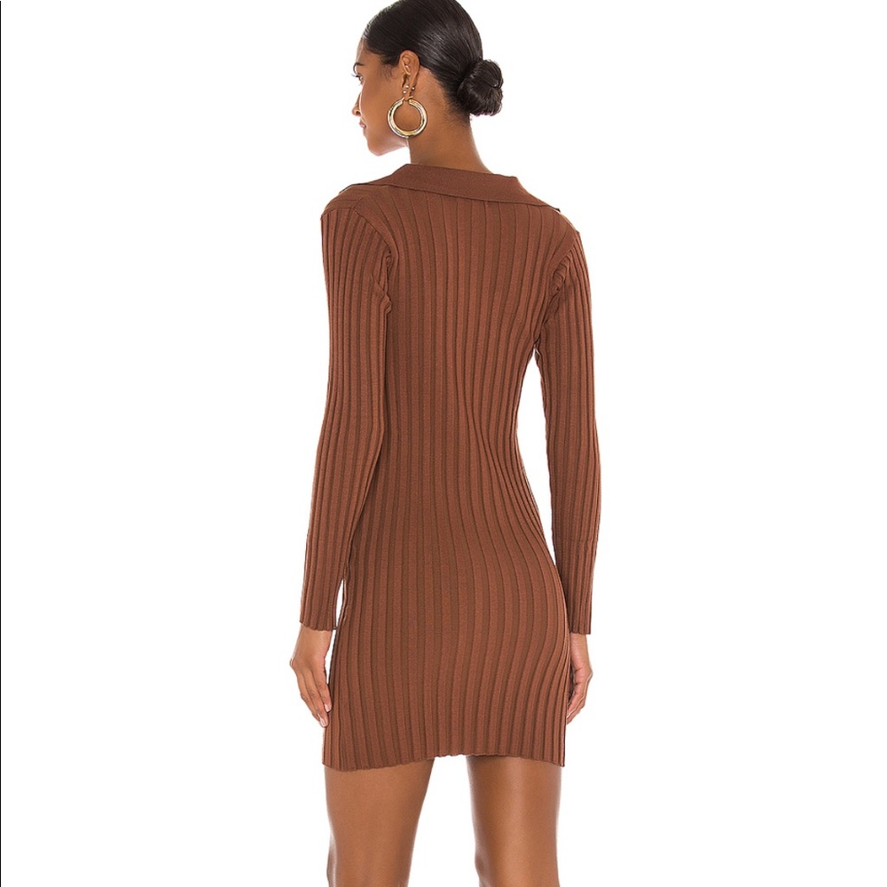 Tularosa Brown Ribbed Mini Dress - Picture 3 of 5